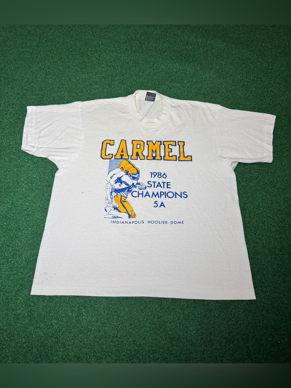 Carmel 80s Football State Champs T Shirt Vintage Indiana Hoosier Dome L/XL